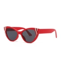 Lunettes de soleil œil de chat rouges avec texture vague argentée et verres gris - Rouge & Gris
