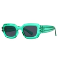 Gafas de sol cuadradas modernas con montura verde claro y cristales grises - Montura Verde Claro Lentes Gris Negro (C2 Verde Negro Azul)