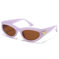 Moderne Retro-Cat-Eye-Sonnenbrille mit lila Rahmen und dunkelbraunen Gläsern - Violetter Rahmen Teefarbene Linse