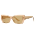Modern butterfly sunglasses in champagne translucent frame with amber lenses - Transparent Tea Frame Tea Lens