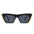 Gafas de sol cat-eye negras con detalles metálicos dorados y lentes gris oscuro - Montura Negra / Lentes Negras