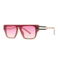 Lunettes de soleil carrées oversize avec monture rouge et verres dégradés violets - C3 Monture Rose / Verres Dégradés Rose Violet