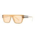 Lunettes de soleil vintage flat top avec monture champagne et verres orange clair - C4 Monture Blanc Crème / Verres Thé