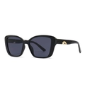 Lunettes de soleil noires à monture épaisse avec détails d'arche en métal doré élégants - C1 Noir Noir Gris