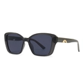 Lunettes de soleil rétro surdimensionnées gris foncé avec détail charnière doré - C2 Monture Vert Olive Verres Gris Noir