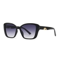 Lunettes de soleil rétro oversize avec monture noire et verres violets dégradés chic - C3 Monture Noire Verres Dégradé Gris