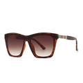 Modern flat top sunglasses in tortoiseshell frame with brown gradient lenses - Tortoise/Gradient Brown Lens