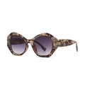 Retro Cat-Eye Sonnenbrille in Schildpatt-Optik mit lila Verlaufsgläsern und Goldakzenten - Schildpatt / Verlaufs-Grau