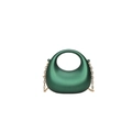 Green semi-circular acrylic handbag with pearl texture and golden chain strap - Green