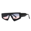 Futuristische schwarze geometrische Sonnenbrille mit blau-rosa Verlaufsgläsern - Schwarz mit Blau-Rosa Verlaufsglas (C5 Schwarz Blau Rosa)