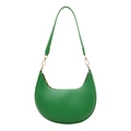 Sac croissant vert chic avec bandoulière réglable et détails en métal doré - Vert