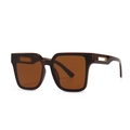 Retro oversized tortoiseshell sunglasses with brown lenses and golden metal accents - Coffee Frame Tan Lens (C3)