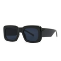Retro square oversized sunglasses with thick black frames and dark lenses for men and women - Black Frame Black Grey Lens (C1)