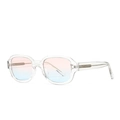 Lunettes de soleil carrées rétro avec monture transparente et verres dégradés rose-bleu - C3 Dégradé Rose Bleu Transparent