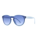 Oversized sunglasses with translucent blue frames, gradient lenses, and metal studs - Blue (C6 Blue Gradient Blue)
