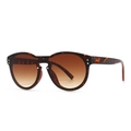 Fashion oversized tortoise shell sunglasses with gradient brown lenses and silver rivets - Leopard (C7 Leopard Double Tan)