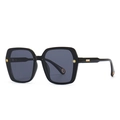 Occhiali da sole cat eye neri da donna con decori floreali oro e lenti grigie - Nero/Montura Nero Lucido Lenti Grigie (C1)