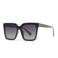 Occhiali da sole squadrati cat-eye con montatura nera e lenti sfumate alla moda - Grigio/Grigio Doppio (C2)