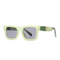 Occhiali da sole quadrati verde menta con stanghette marmorizzate e lenti grigio scuro - C8 Verde Grigio