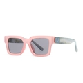 Lunettes de soleil carrées roses avec verres gris et branches à motif marbre - C6 Rose Gris