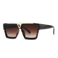 Moderne quadratische Oversize-Sonnenbrille mit Schildpatt-Rahmen und braunem Farbverlauf - Kaffee (C2 Kaffee Double Tan)