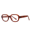 Lunettes de soleil rétro en écaille avec monture rectangulaire épaisse et rivets dorés - C6 Rouge Blanc