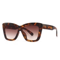 Lunettes de soleil œil de chat vintage écaillées avec verres dégradés marron - Léopard Double Fauve
