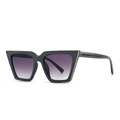 Cat eye sunglasses with dark grey thick frame and purple gradient lenses for a retro look - C2 Grey Frame Double Grey Lens