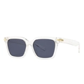 Transparent frames for chic square sunglasses with dark grey lenses and gold accents - Transparent Black Grey Lens (C2)
