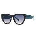 Fashionable cat eye sunglasses with black and teal frames and gradient lenses - Black Gradient Blue (C5)