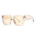 Lunettes de soleil géométriques avec monture ambre et verres translucides thé - Tan Clair