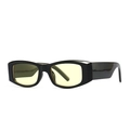 Retro-Rechteck-Sonnenbrille mit schwarzem Rahmen und gelben Gläsern für einen modernen Look - Schwarz Gelb (C5)