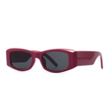 Retro Y2K red rectangular chunky frame sunglasses with dark lenses for a modern street look - Violet Black Grey (C2)