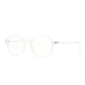 Gafas hexagonales retro con filtro de luz azul y montura transparente minimalista - Montura Blanco Transparente Lentes Transparentes (C4)
