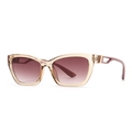 Cat eye sunglasses in champagne transparent frame with brown gradient lenses - Champagne Double Tan (C6)