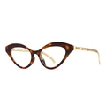 Occhiali cat-eye tartarugati con eleganti aste a catena in metallo dorato lucido - C5 Leopardo