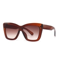 Lunettes de soleil œil de chat rétro avec verres dégradés et monture ambre - Fauve Double Fauve