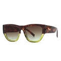 Modern cat-eye sunglasses with tortoiseshell and yellow two-tone frame and gradient lenses - Hawksbill Gradient Green (C6)