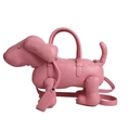 Kreative pinkfarbene Handtasche in Dackelform mit Doppelgriffen und abnehmbarem Schultergurt - Rosa