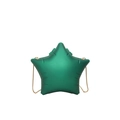 Unieke groene stervormige acryl crossbodytas met matte afwerking en gouden ketting - Groen