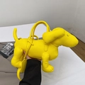 Quirky yellow puppy shaped handbag in high-quality PU leather with adjustable shoulder strap - 37*5*10cm / Yellow