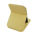 Portable folding magnetic phone stand in bright yellow lychee leather texture - Lemon Bright Yellow