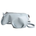 Creative hippo shaped light blue crossbody bag with adjustable synthetic leather strap - 22*9*14cm / Blue