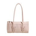 Rosa minimalistische Baguette-Tasche mit Schnürung und schlanken Schultergurten - Rosa