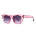 Modern cat-eye sunglasses with pink transparent frame and purple gradient lenses - Purple Frame Grey Lens