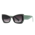 Lunettes de soleil papillon rétro œil de chat avec monture bicolore et verres dégradés - C3 Vert Double Gris