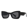 Modern oversized black butterfly cat-eye sunglasses for women in a vintage chic style - Black
