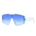 Übergroße Retro-Sonnenbrille mit blauem Farbverlauf und transparentem hellblauem Rahmen - Transparent Blau Verlaufsblau