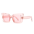 Moderne Retro-Cat-Eye-Sonnenbrille mit rosa transparentem Rahmen und Nieten - Rosa transparenter Rahmen mit rosa Gläsern (C6 Rosa)