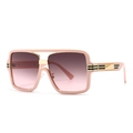 Retro oversized square sunglasses with pink matte frames and gradient lenses for women - C4 Pink Gradient Pink